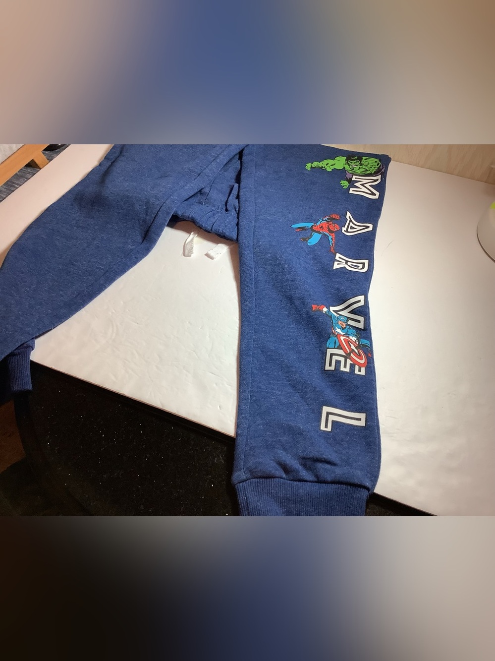 Marvel Boys' Blue Joggers with Superhero Print
